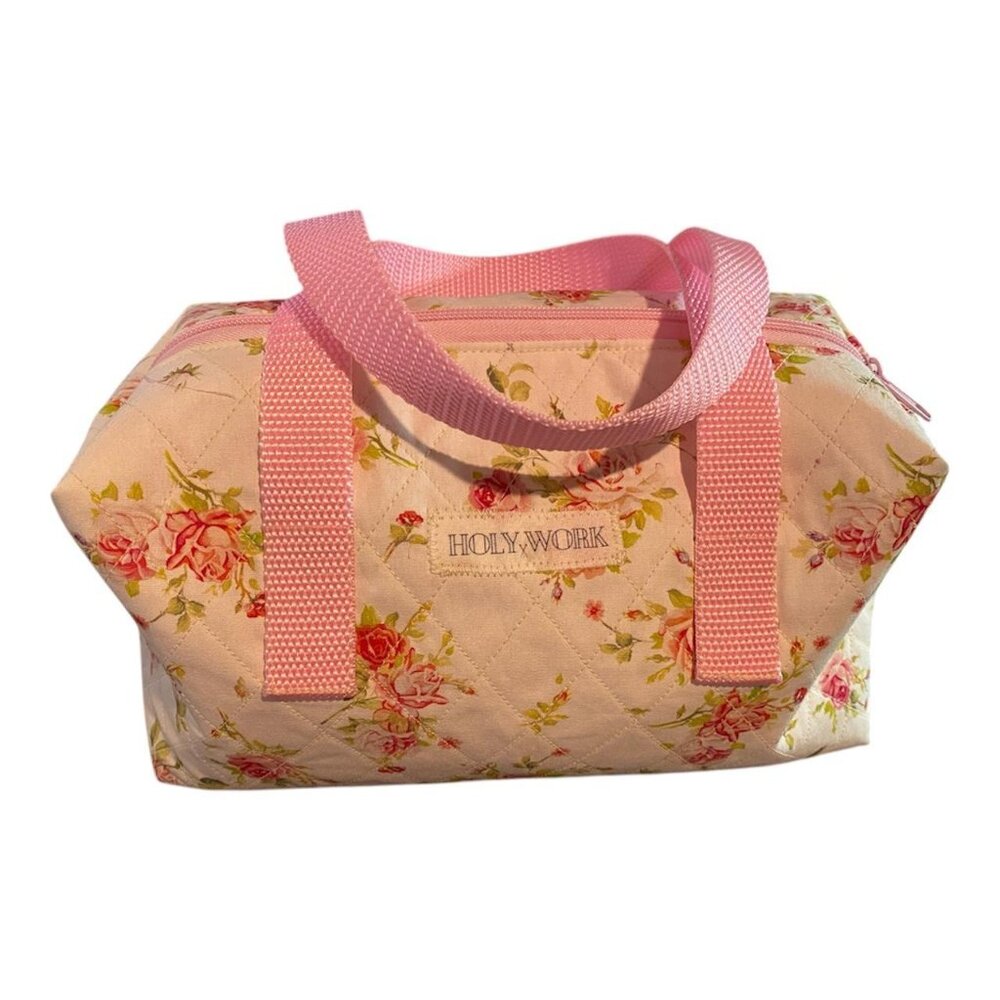 holy work quilted toiletry tote / mini duffel bag handmade by yours truly 🖤